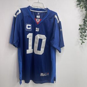 Eli Manning New York Giants Sewn Reebok Captains Patch Football Jersey Size 56